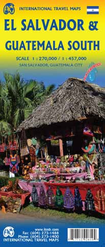 El Salvador 1:270.000 / Guatemala Süd 1:457.000 - ITM Straßenkarte