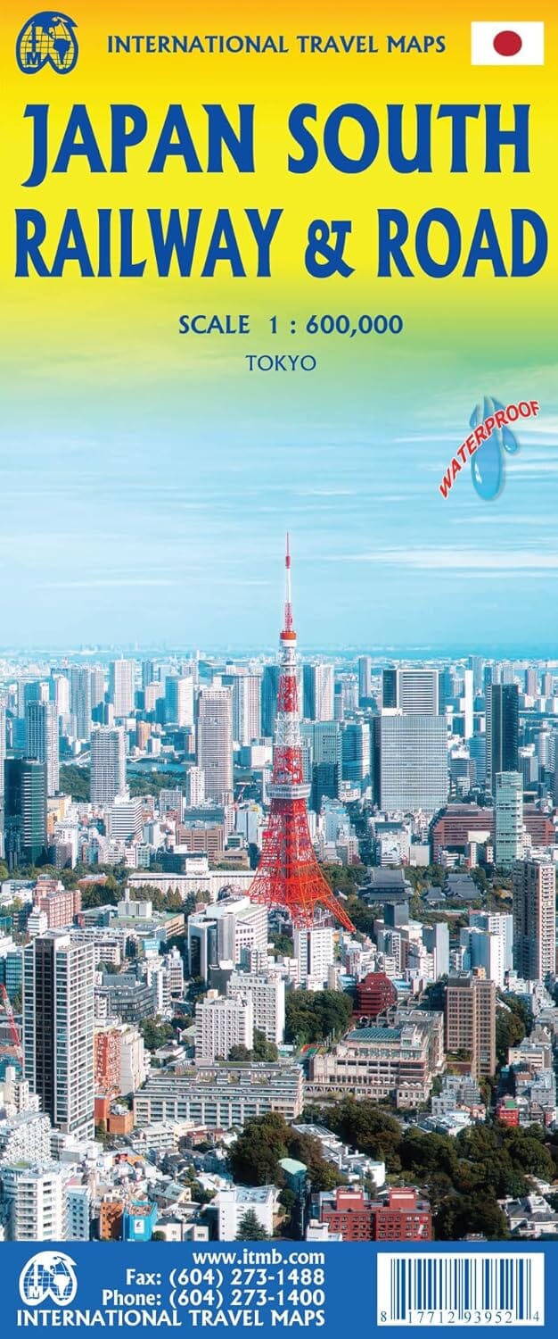 Japan South Railway & Road Map ITM - 1:600.000