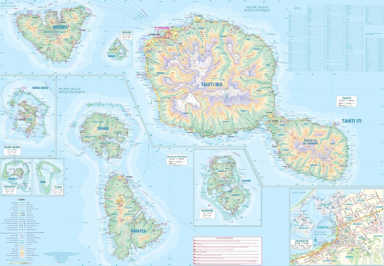 Tahiti & French Polynesien  1:100.000 / 1:16 Mio.