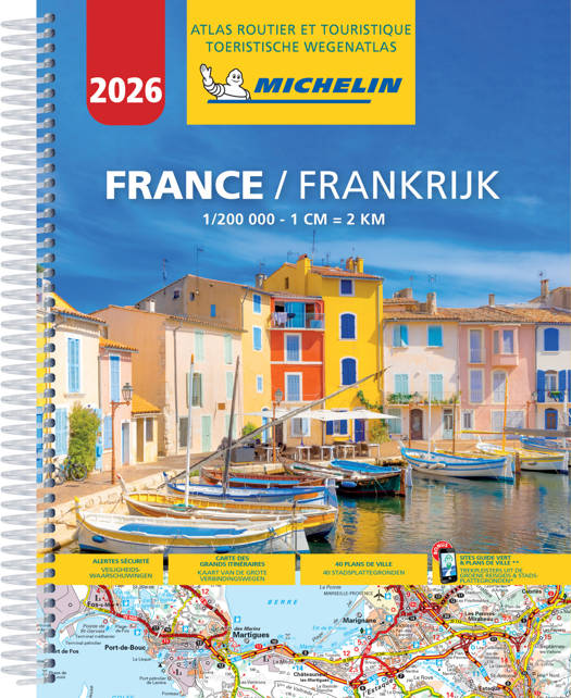 Frankreich 1:200.000 (Spiralo) Touristischer Straßenatlas A4 Michelin Frankreich 2026
