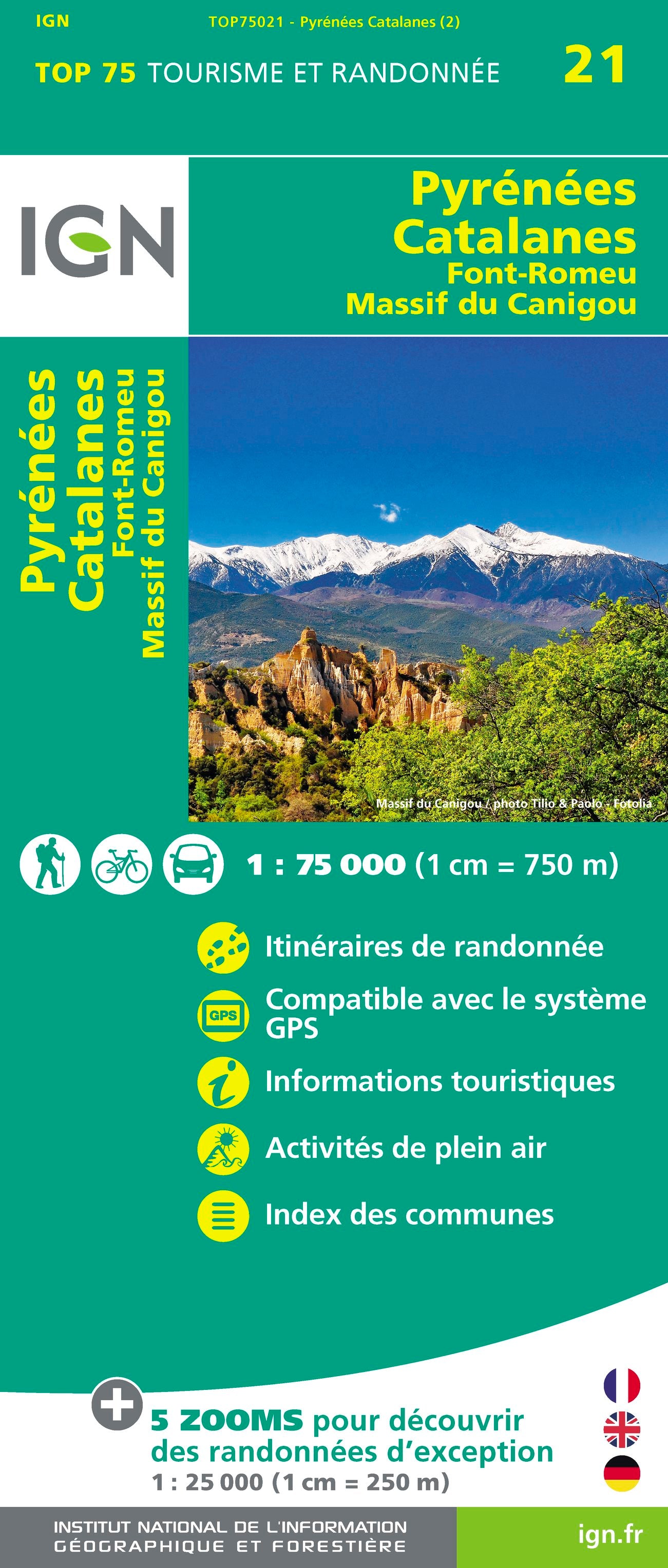 Pyrénées Catalanes 1:75 000