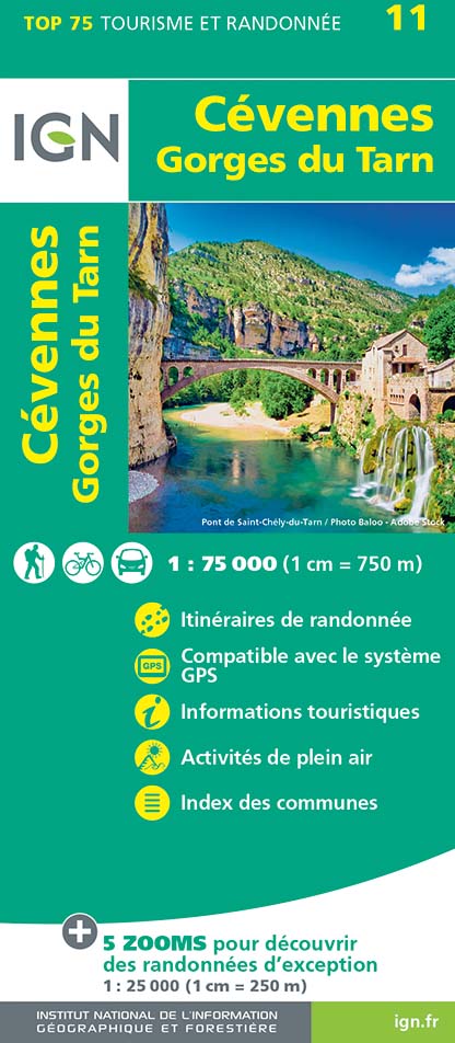 Cévennes - Gorges du Tarn 1:75.000