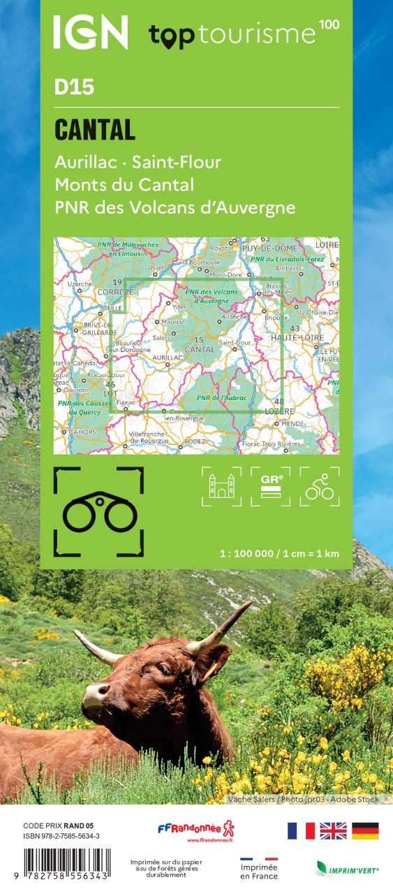 Frankreich 1:100.000 - Fahrradkarten - Topographische Karten der Departements