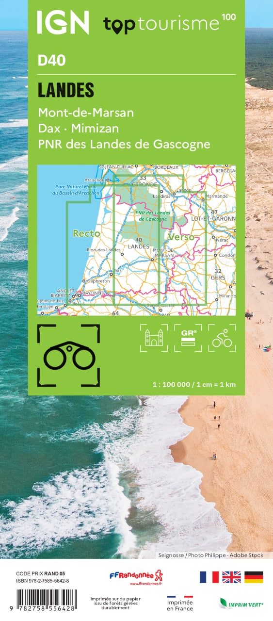 Frankreich 1:100.000 - Fahrradkarten - Topographische Karten der Departements