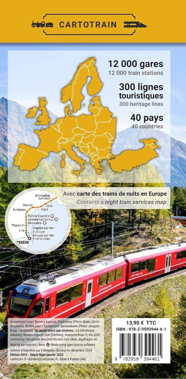 Eisenbahnkarte Europa 1:2.500.000 - Cartotrain
