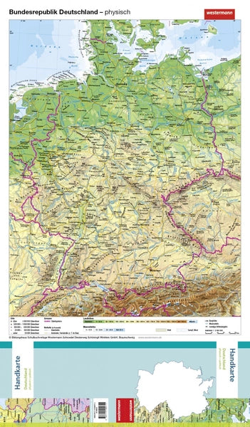 Deutschland: physisch / politisch - Handkarte Westermann
