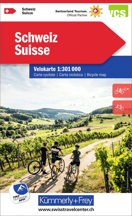 Schweiz Fahrradkarte - 1:301.000