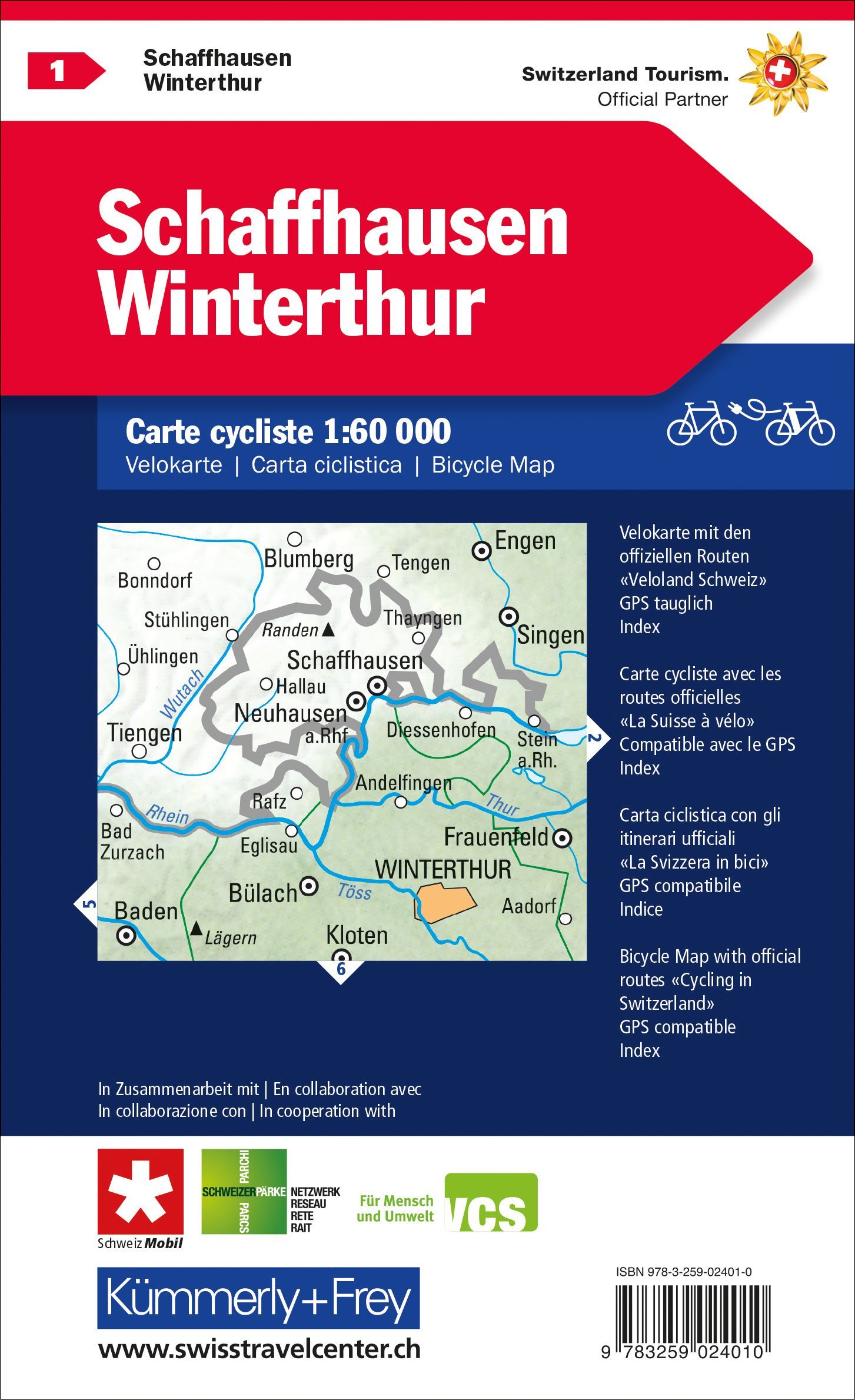 Fahrradkarten Schweiz - 1:60.000 - Kümmerly & Frey