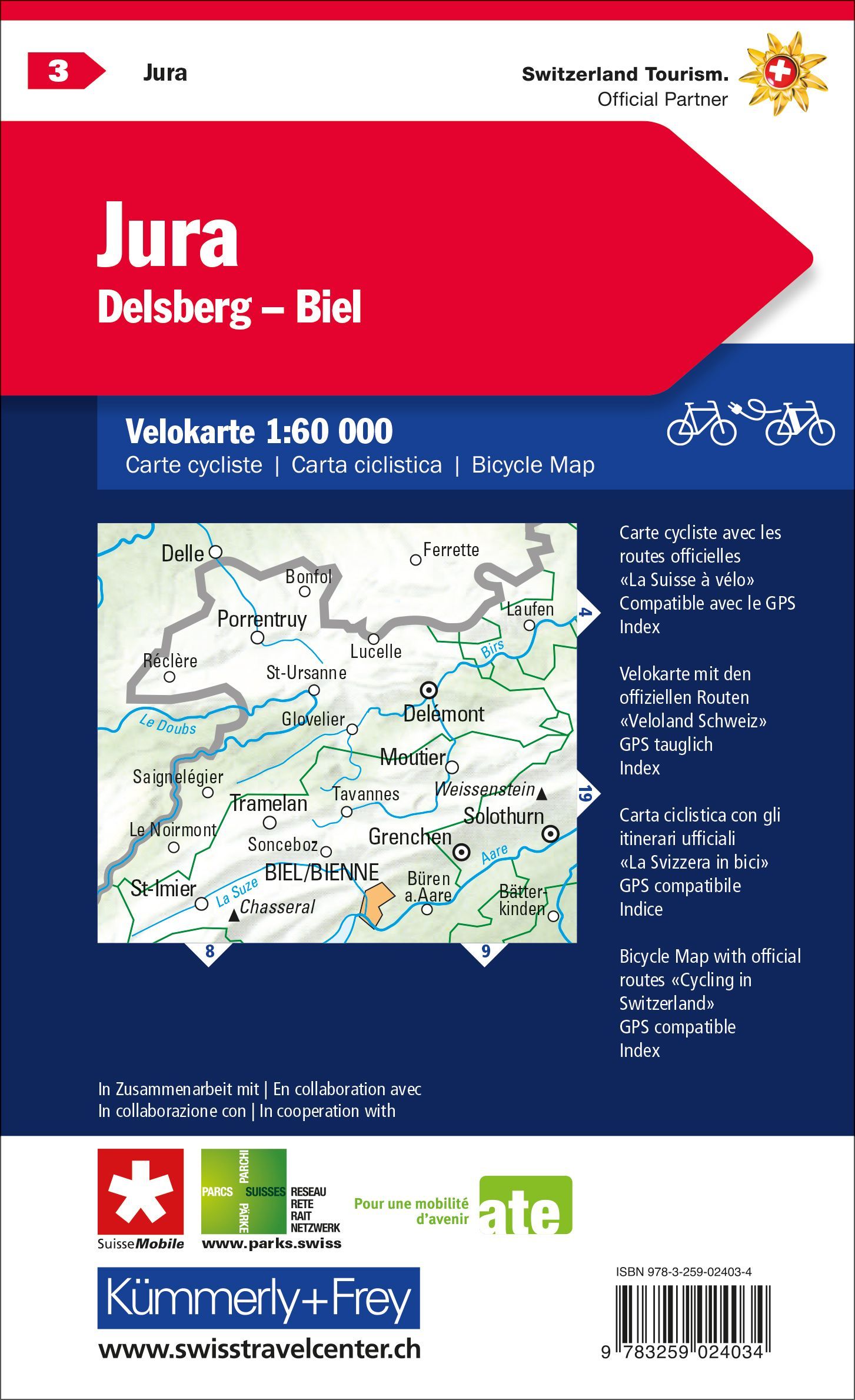 Fahrradkarten Schweiz - 1:60.000 - Kümmerly & Frey