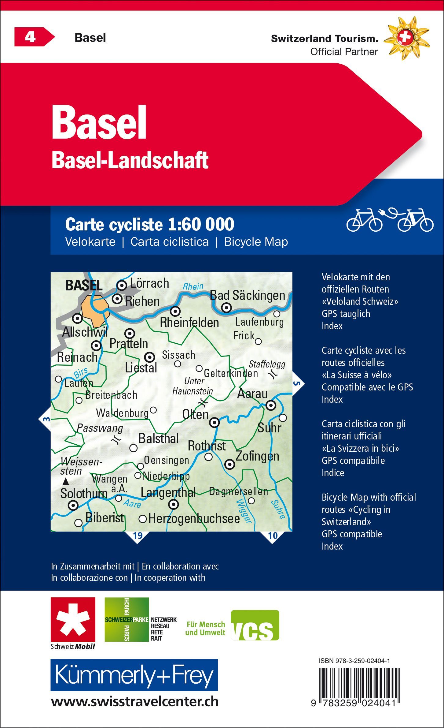 Fahrradkarten Schweiz - 1:60.000 - Kümmerly & Frey