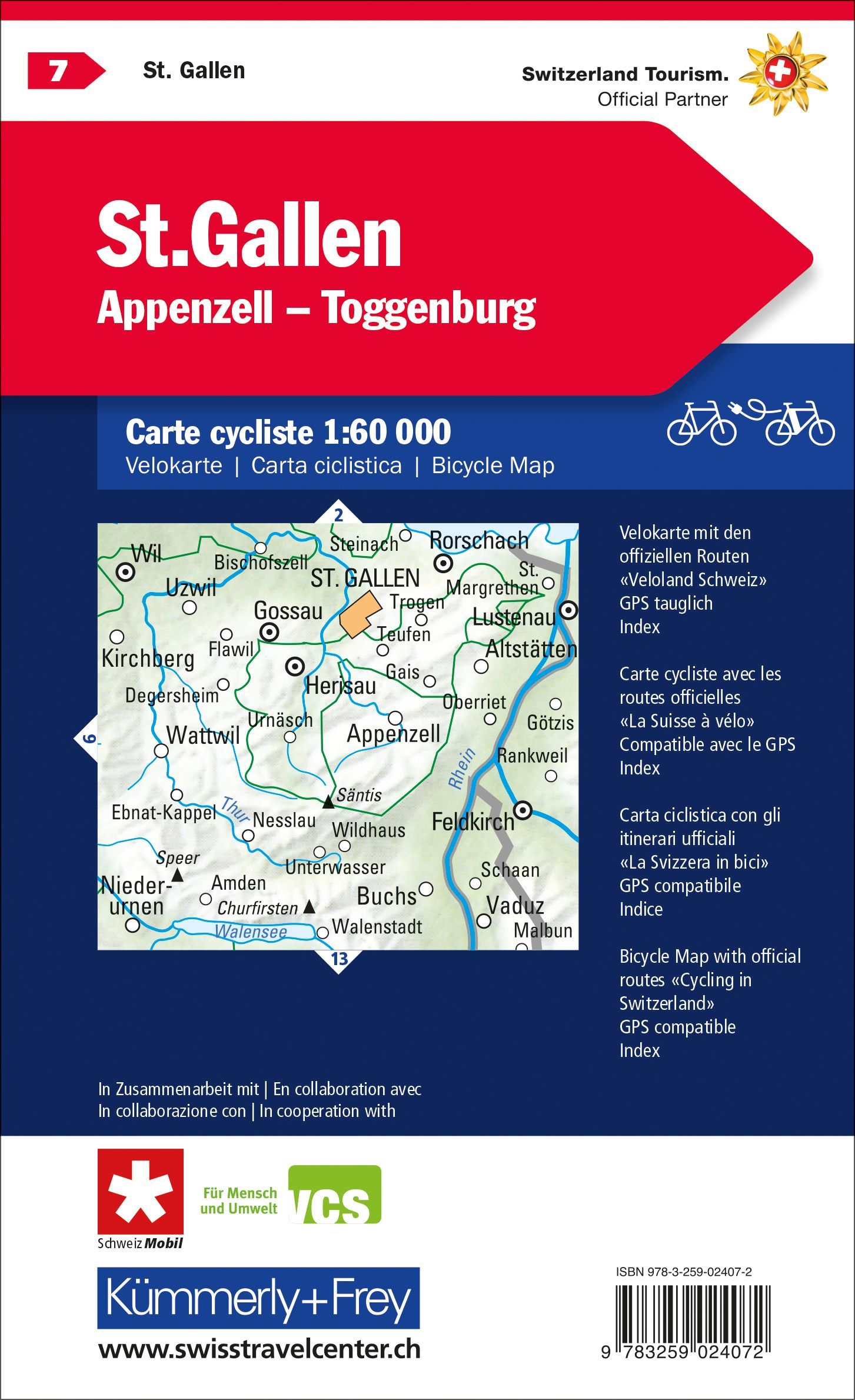 Fahrradkarten Schweiz - 1:60.000 - Kümmerly & Frey