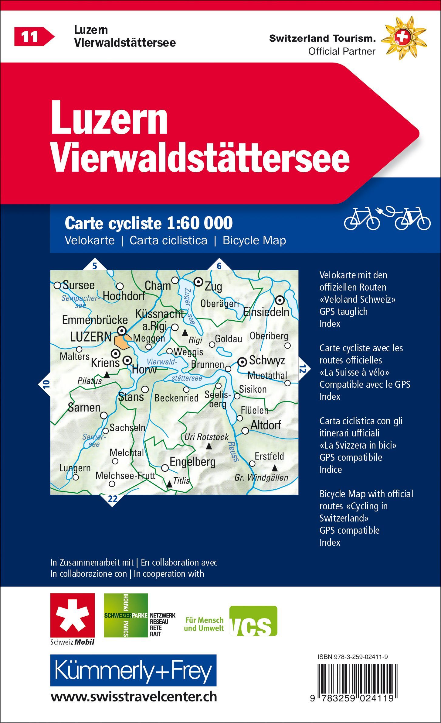 Fahrradkarten Schweiz - 1:60.000 - Kümmerly & Frey