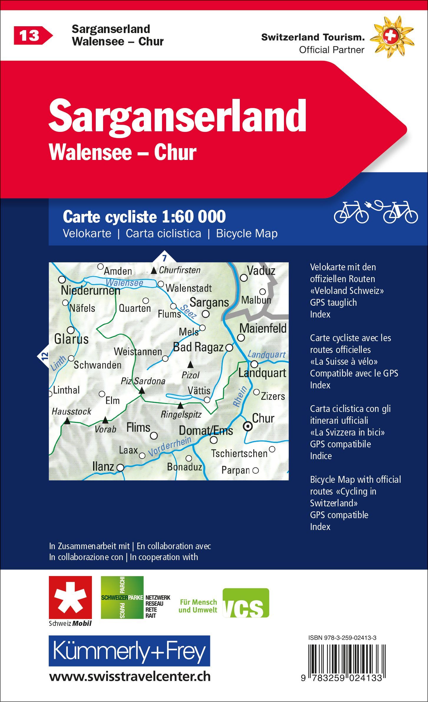 Fahrradkarten Schweiz - 1:60.000 - Kümmerly & Frey