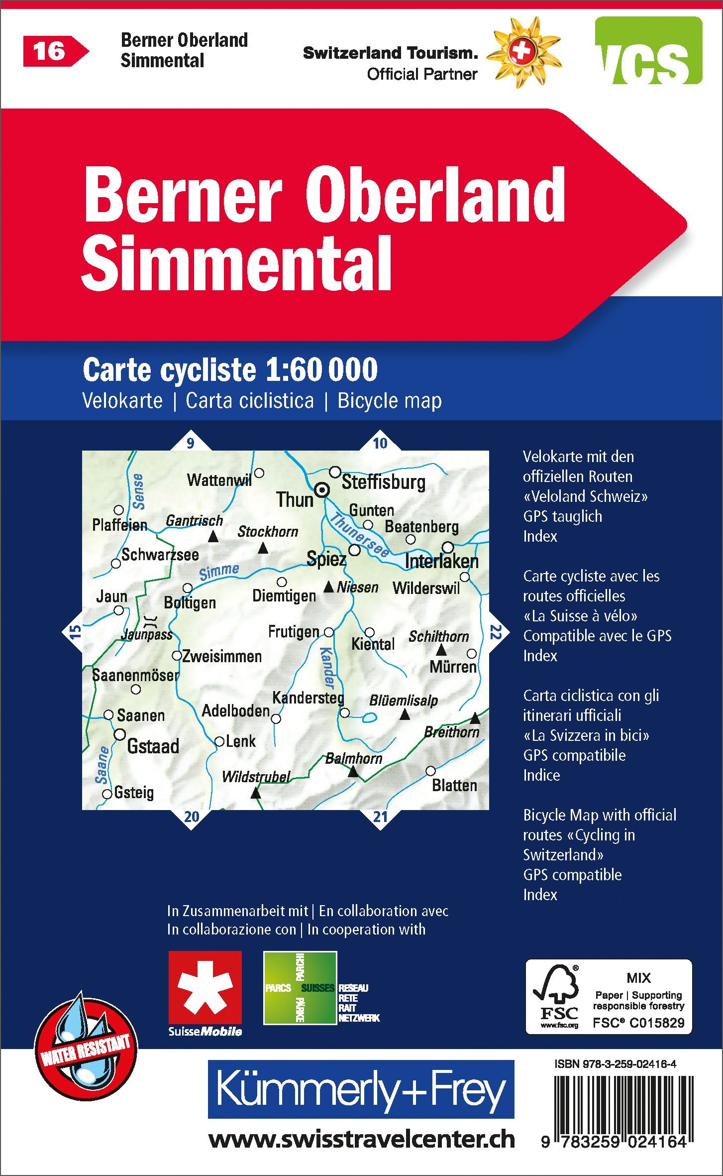 Fahrradkarten Schweiz - 1:60.000 - Kümmerly & Frey