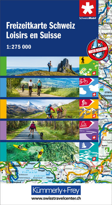 Schweiz Freizeitkarte - 1:275.000