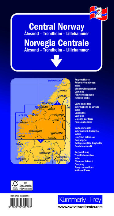 02 Mittel-Norwegen - Ålesund - Trondheim - Lillehammer 1:325.000