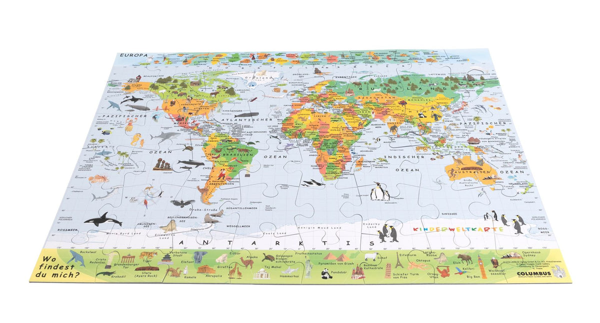 Puzzle: Kinder-Weltkarte - 48 Teile