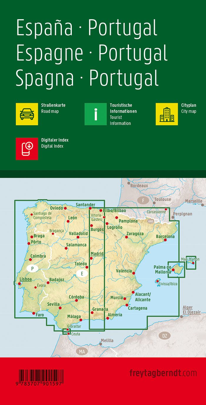 Spanien-Portugal - 1:700.000 Freytag & Berndt Straßenkarte