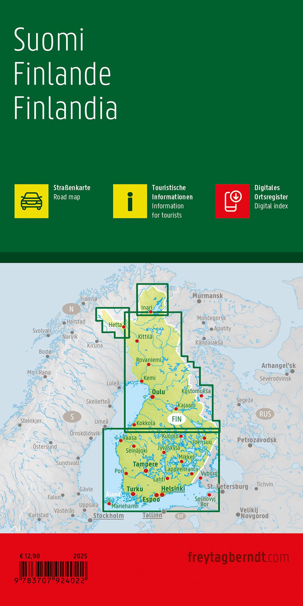 Finnland 1:500.000 Straßenkarte Freytag & Berndt