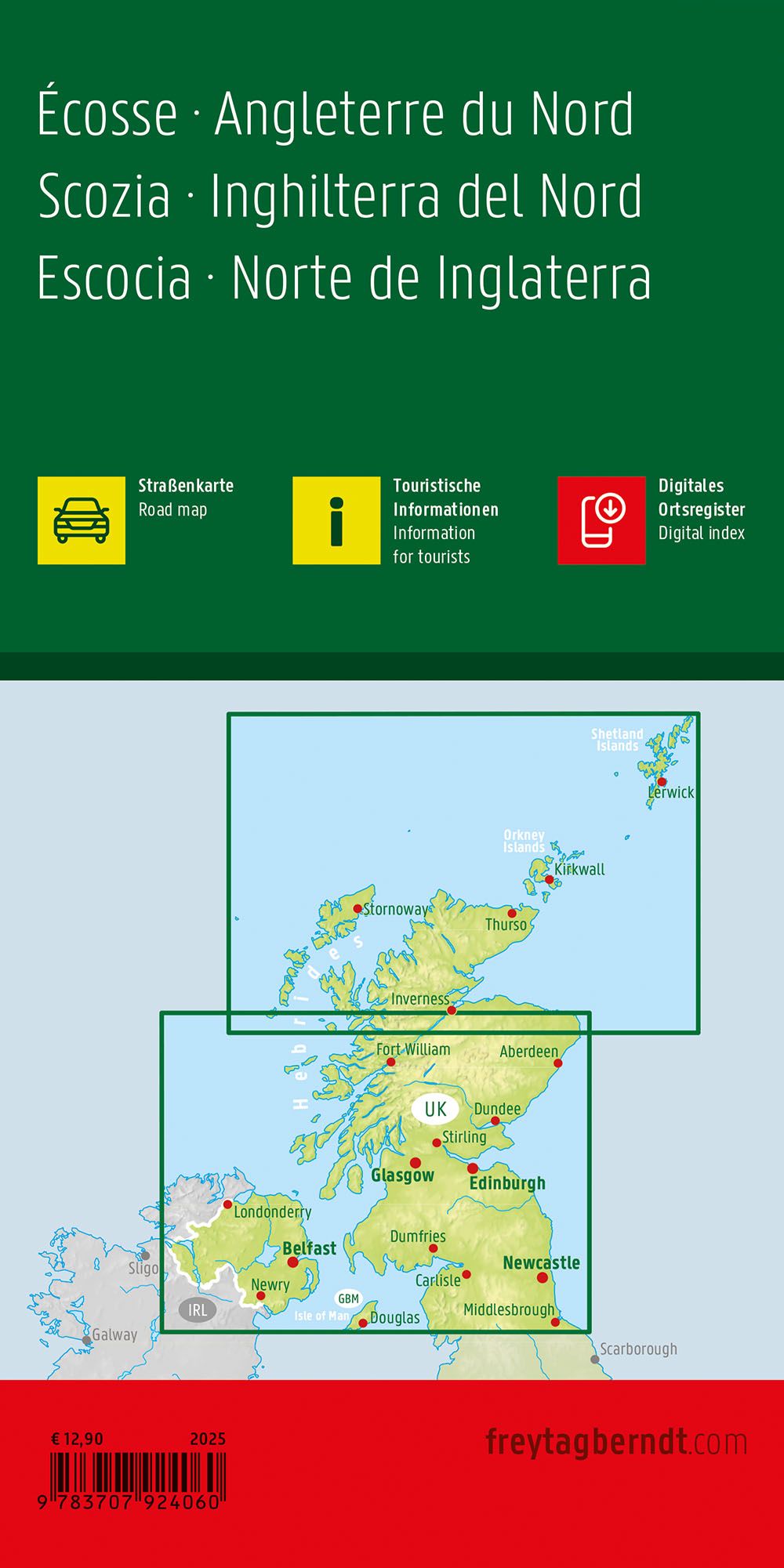 Schottland - Nordengland 1:400.000 - Freytag & Berndt Straßenkarte