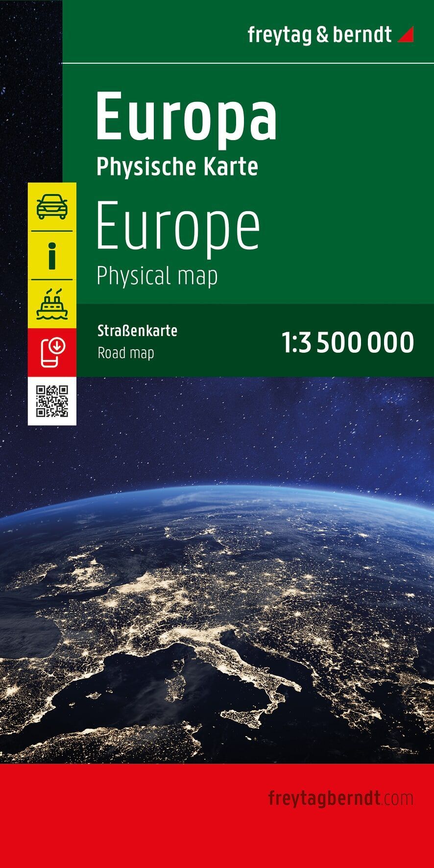 Europa Autokarte physisch (gefaltet) - 1:3,5 Mio.