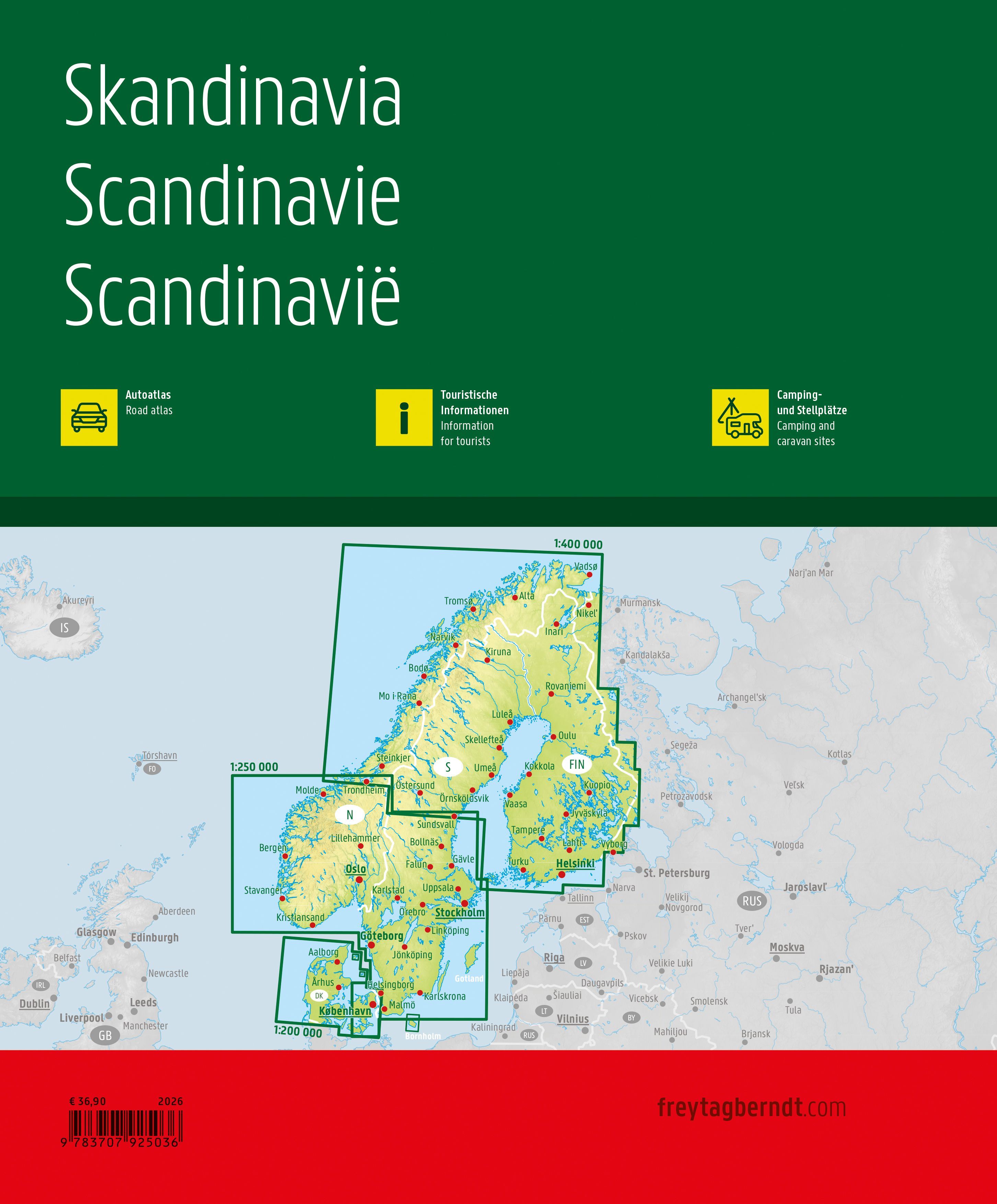 Skandinavien Superatlas, Autoatlas 1:250.000 - 1:400.000
