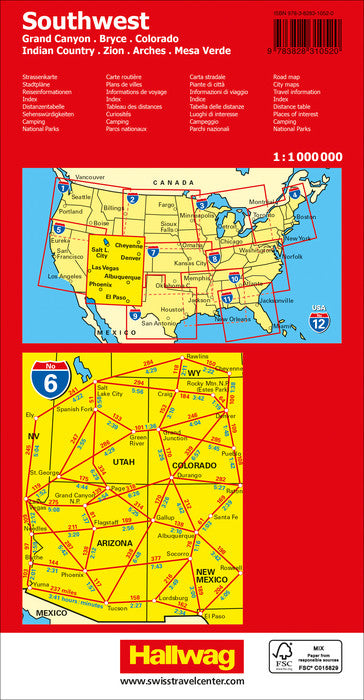 06 USA Southwest 1.000.000 - Hallwag Straßenkarte