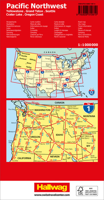 01 USA Pacific Northwest 1:1.000.000 - Hallwag Straßenkarte