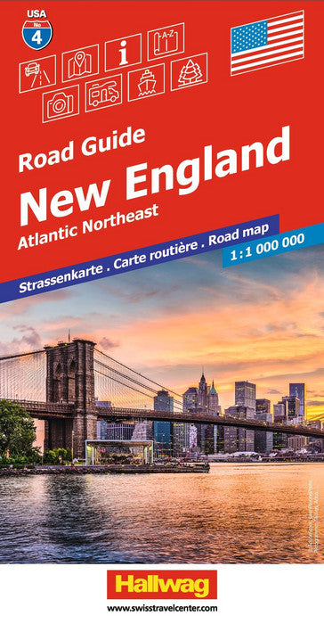 04 USA New England 1.000.000 - Hallwag Straßenkarte