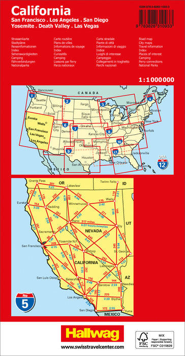 05 USA California 1.000.000 - Hallwag Straßenkarte
