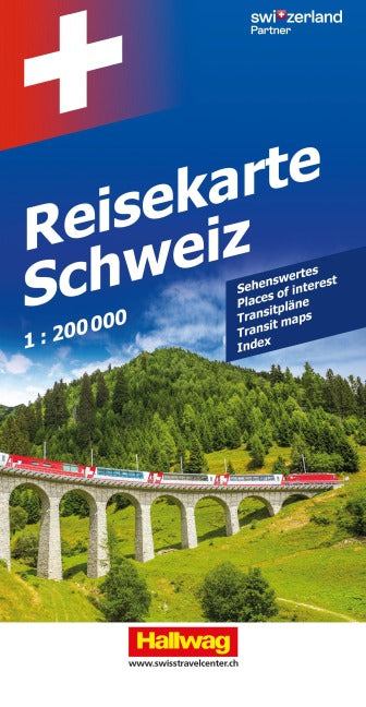 Schweiz Reisekarte Strassenkarte 1:200.000 - Hallwag