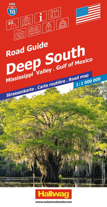 10 USA Deep South 1.000.000 - Hallwag Straßenkarte