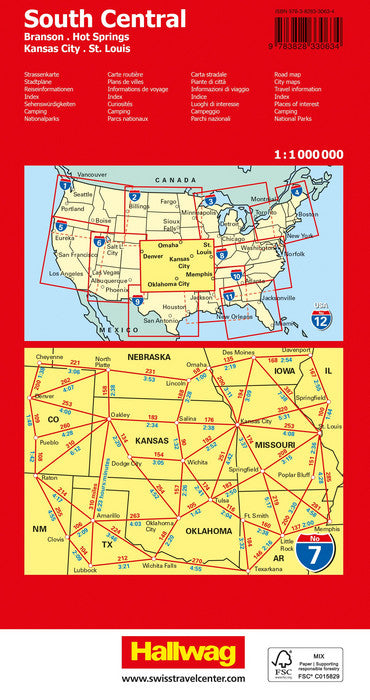 07 USA South Central 1:1.000.000 - Hallwag Straßenkarte