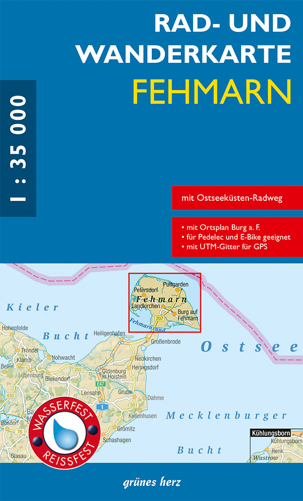 Fehmarn 1:35.000 - Rad- & Wanderkarte Grünes Herz