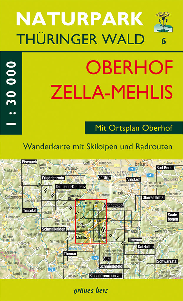 Oberhof, Zella-Mehlis 1:30.000 - Wanderkarte Grünes Herz