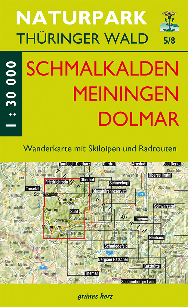 Wanderkarte Schmalkalden, Meinigen, Dolmar - 1:30.000