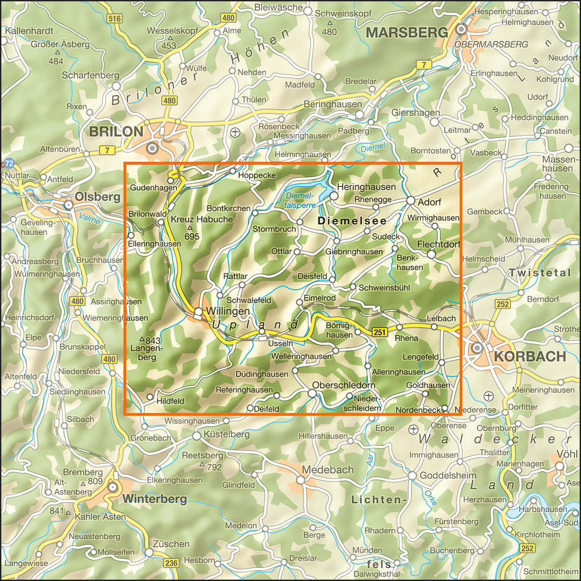 Willingen / Naturjuwel Diemelsee 1:25.000 - Wanderkarte
