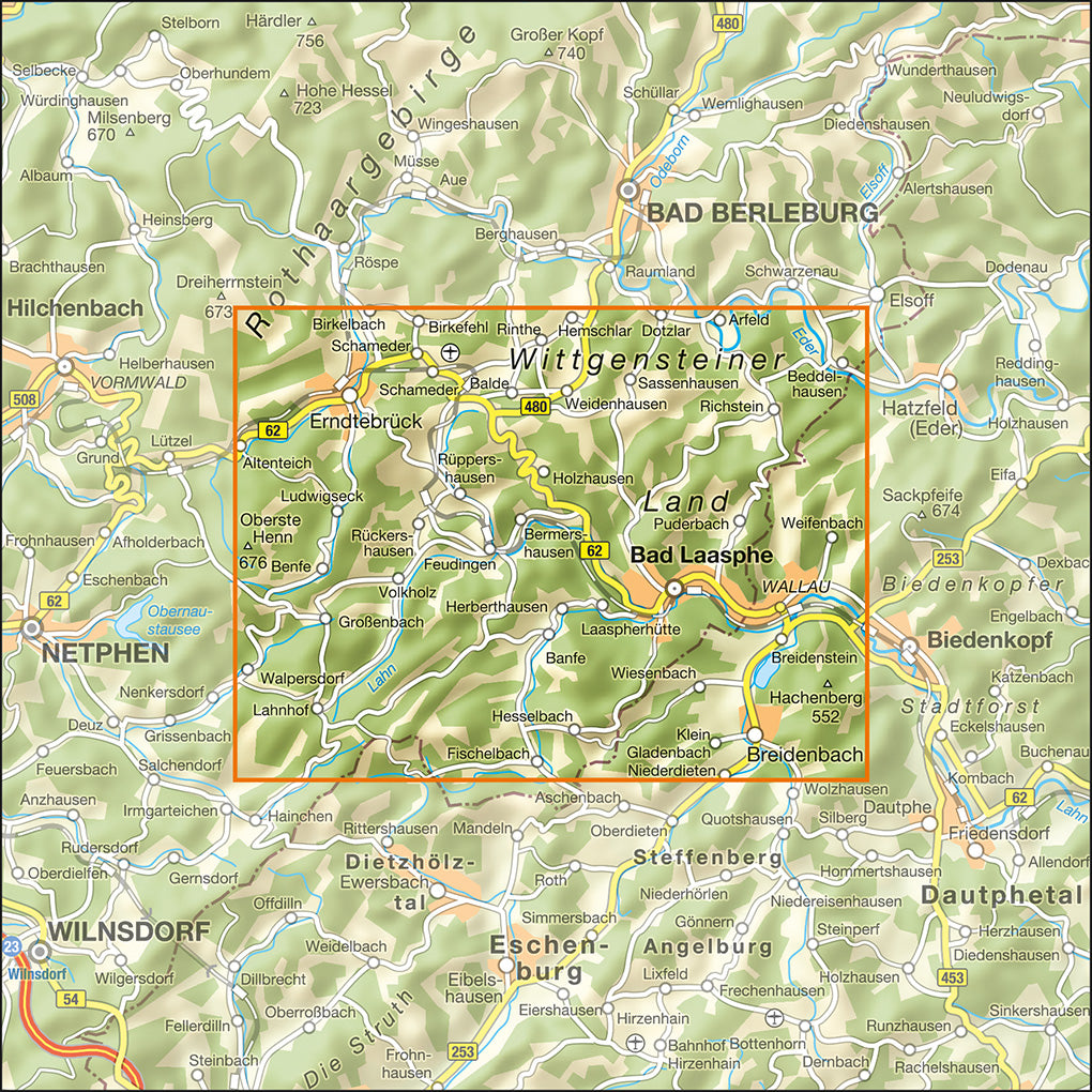 Bad Laasphe 1:25.000 - Wanderkarte