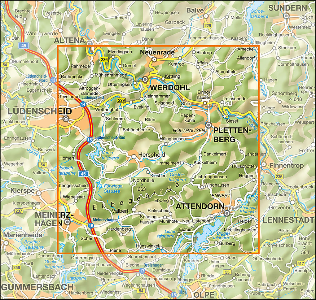 Ebbegebirge 1:25.000 - Wanderkarte