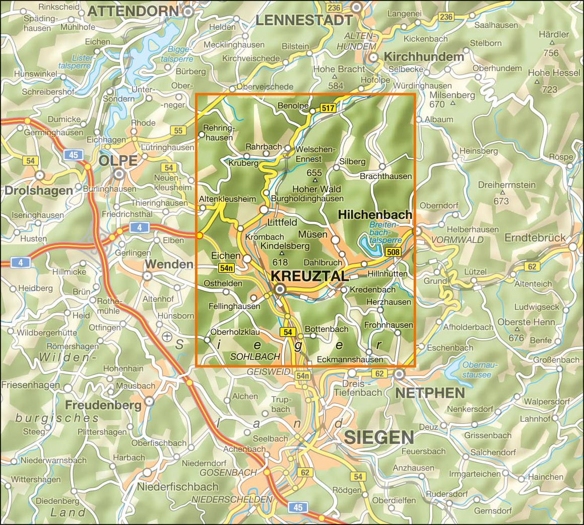 Kreuztal 1:25.000 - Wanderkarte