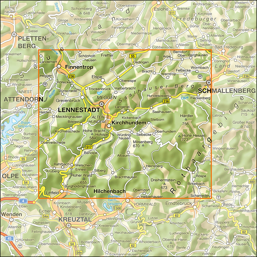 Lennestadt & Kirchhundem 1:25.000 - Wanderkarte