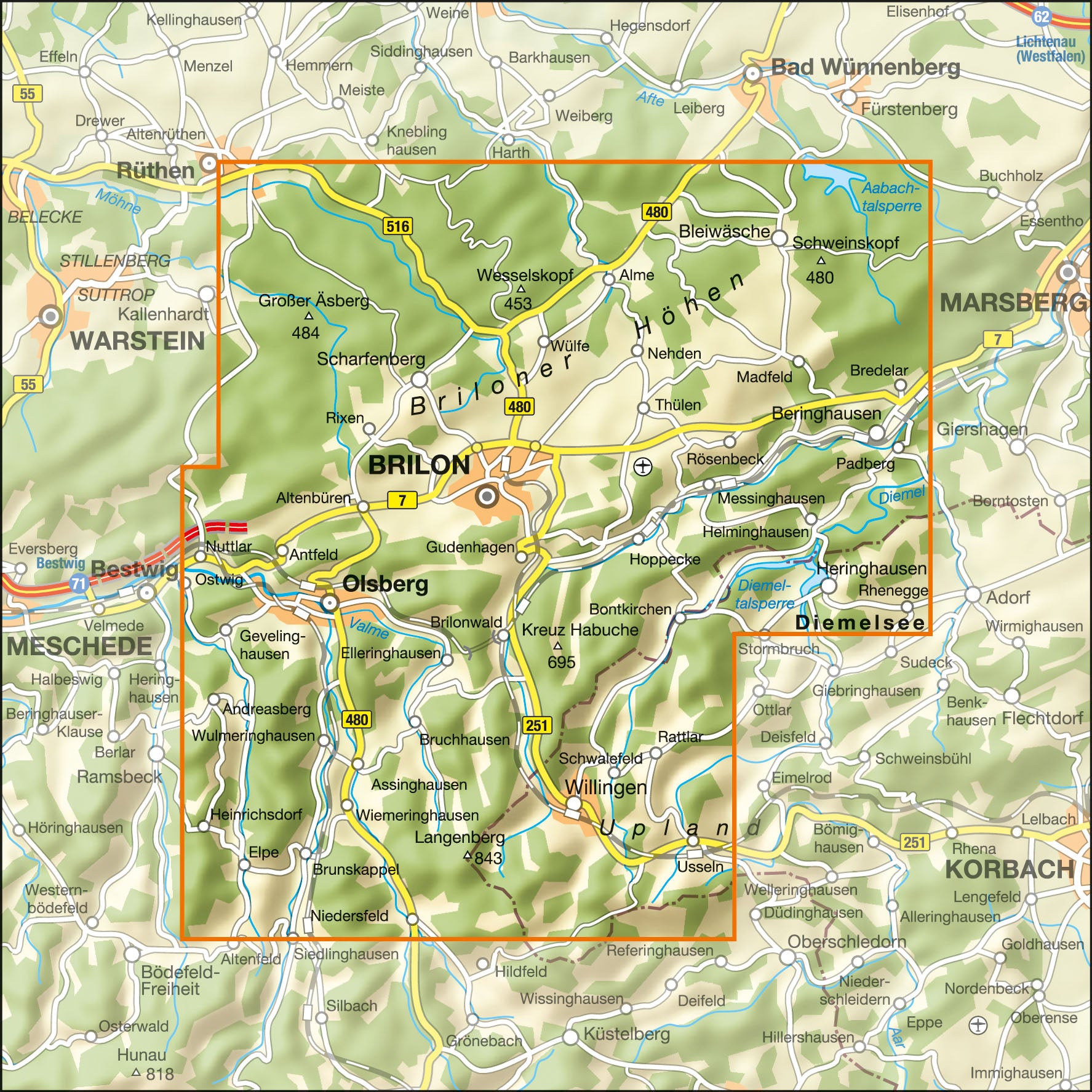 Brilon & Olsberg 1:25.000 Wanderkarte
