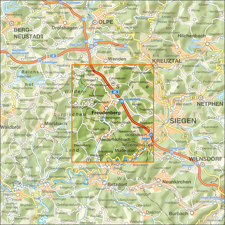 Freudenberg 1:25.000 Siegerland - Wanderkarte Grünes Herz