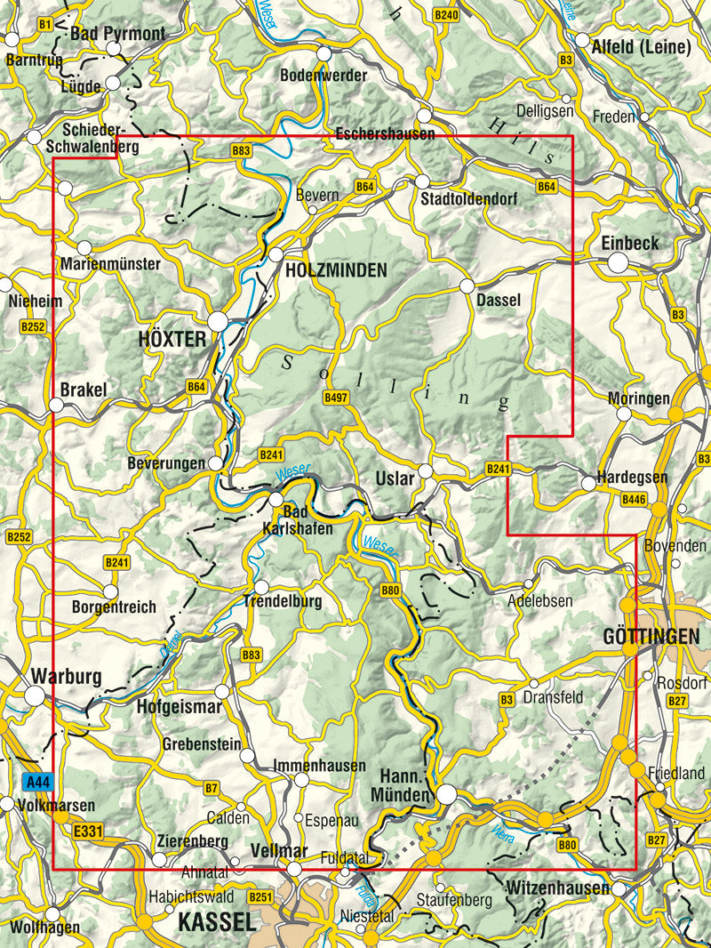 Weserbergland Südlicher Teil 1:50.000 Wanderkarte