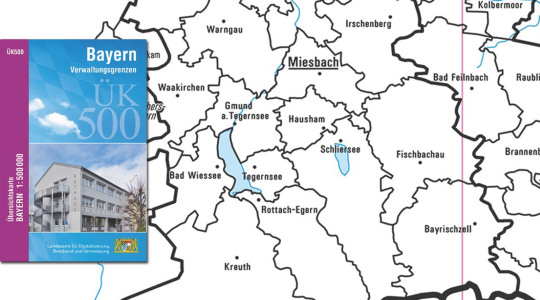 Übersichtskarte Bayern 1:500.000 Verwaltungsausgabe