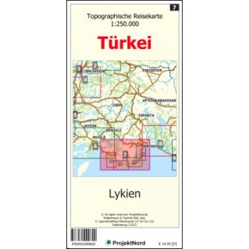 Lykien - Topographische Reisekarte 1:250.000 Türkei (Blatt 7)