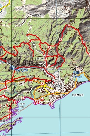 Lykien - Topographische Reisekarte 1:250.000 Türkei (Blatt 7)