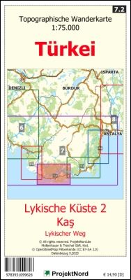 Lykische Küste 2 - Kaş - Lykischer Weg - Topographische Wanderkarte 1:75.000 Türkei (Blatt 7.2)