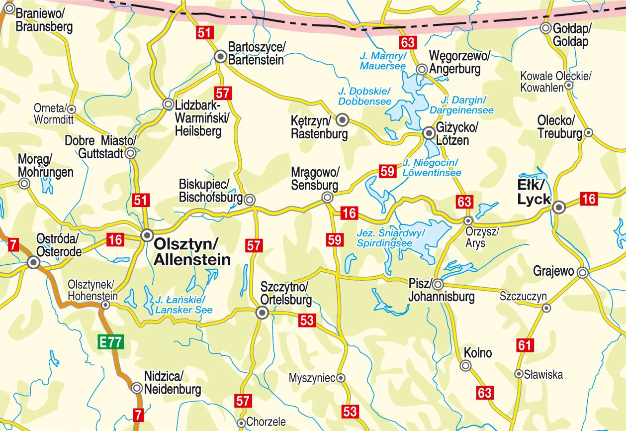 PL011 West-Ost-Preussen 1 : 200 000 - Straßenkarte