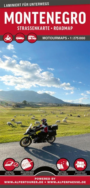 Montenegro 1:275.000 - MoTourMaps - Motorradkarte